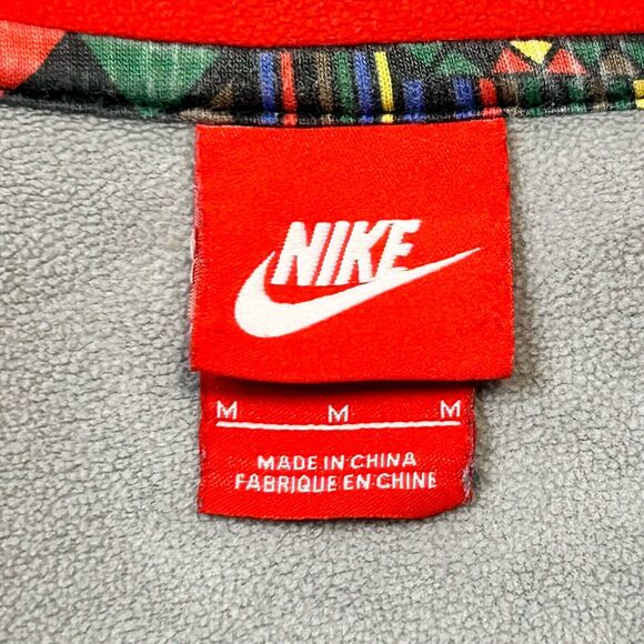 Nike Air Red And Grey Zip Up Hoodie Mens Size Medium Retro Embroidered Logo - Picture 5 of 11